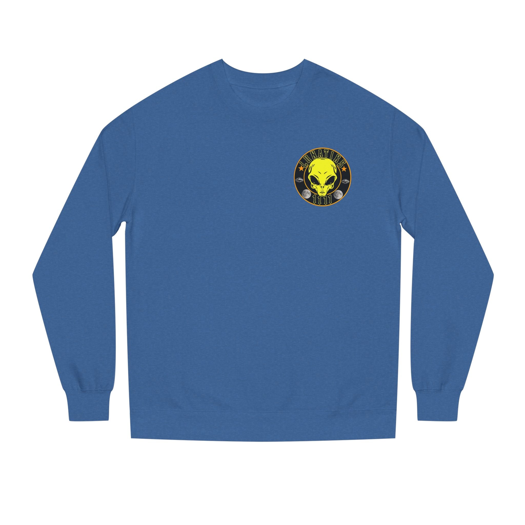 Alien Skull Crewneck Sweatshirt — Neon Green UFO Graphic