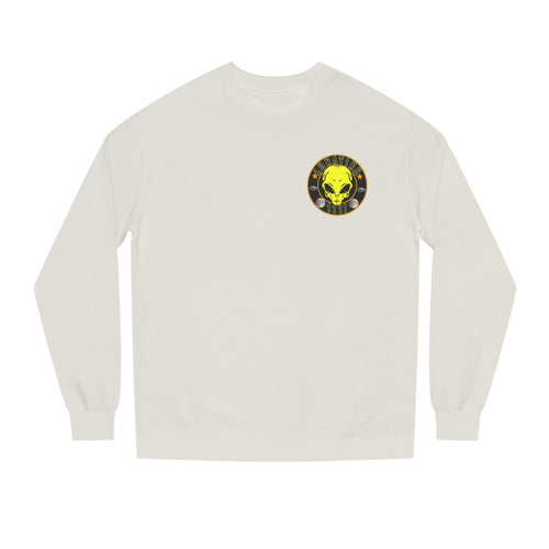 Alien Skull Crewneck Sweatshirt — Neon Green UFO Graphic