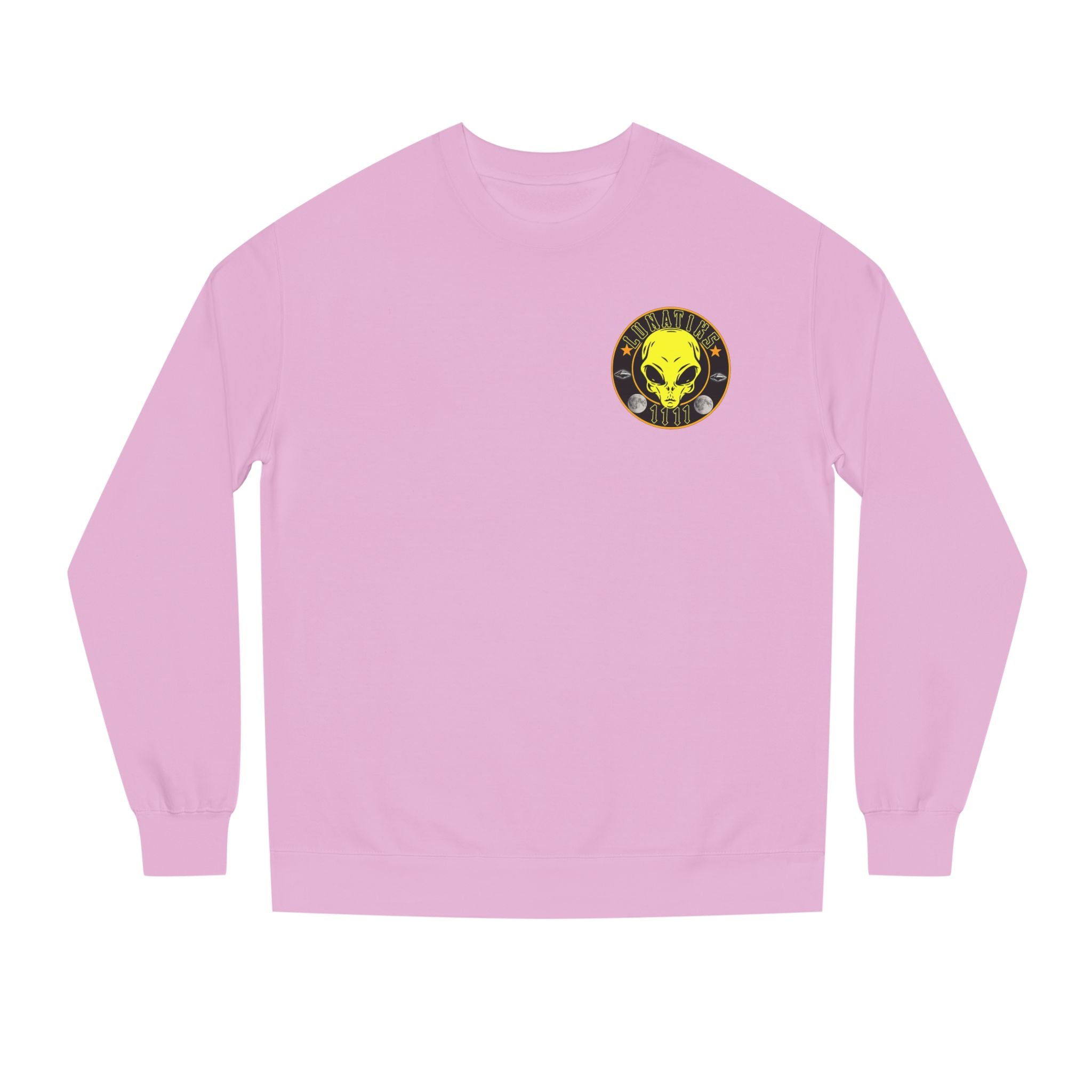 Alien Skull Crewneck Sweatshirt — Neon Green UFO Graphic