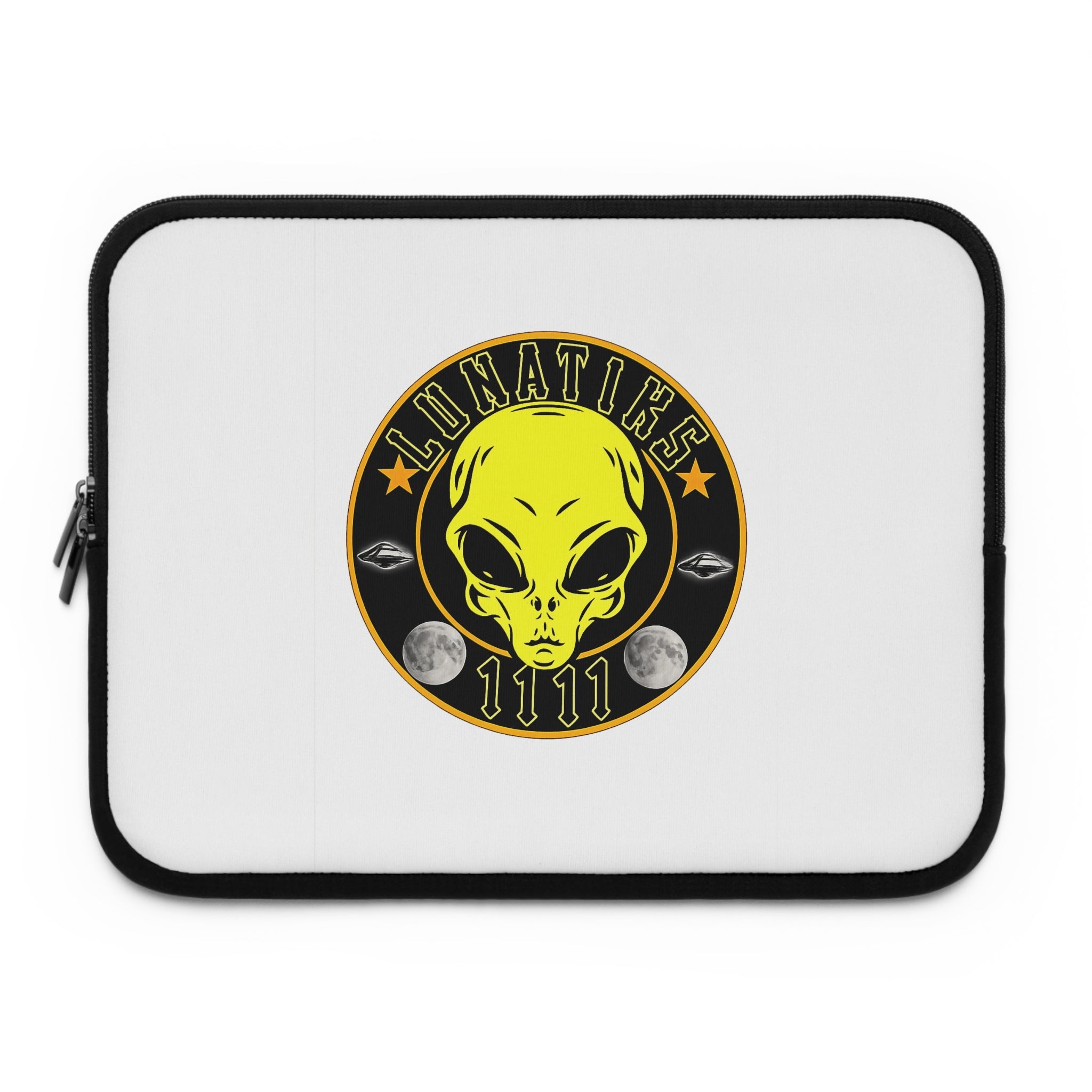 Lunatics Alien Emblem Laptop Sleeve – UFO, Moon & 1111 Tech Protector