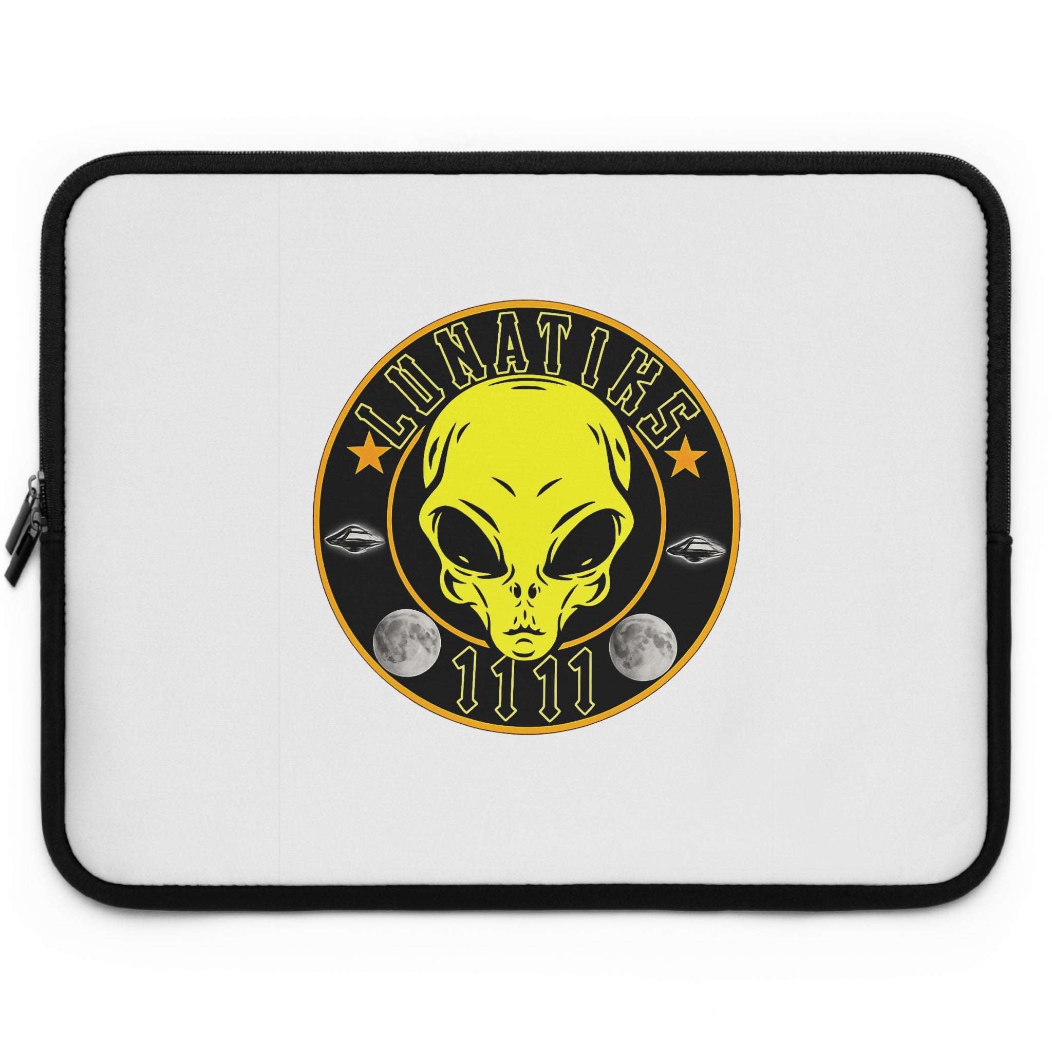 Lunatics Alien Emblem Laptop Sleeve – UFO, Moon & 1111 Tech Protector
